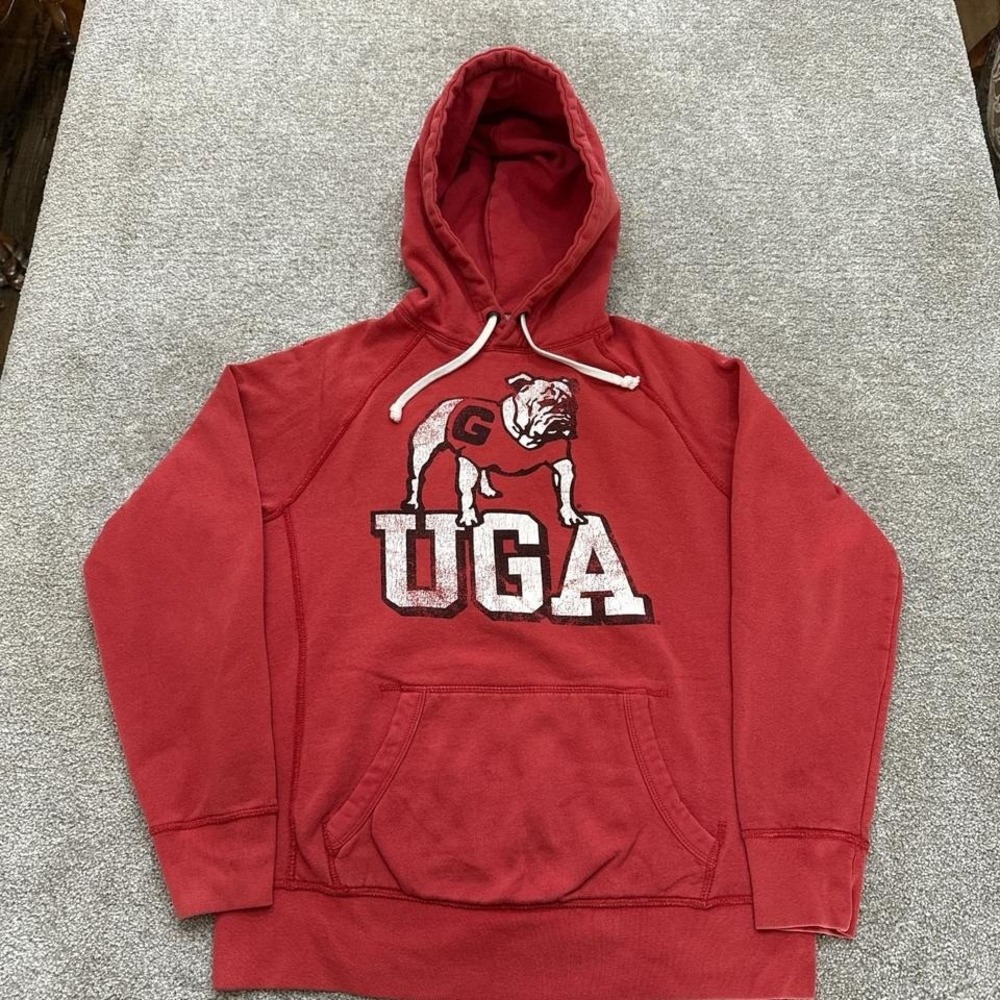 Vintage VGA Georgia Bulldogs Red Hoodie Medium NCAA College Sweatshirt